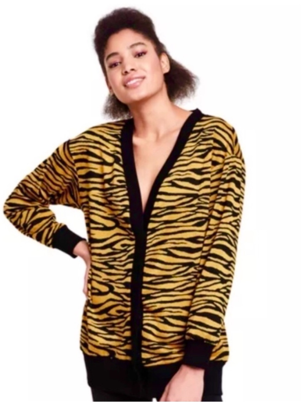 Victor Glemaud x Target Tiger Animal Print Cardigan Statement
